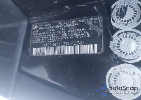 1996 BMW Z3 1.9 z USA, uszkodzony, nr VIN 4USCH7322TLB69870